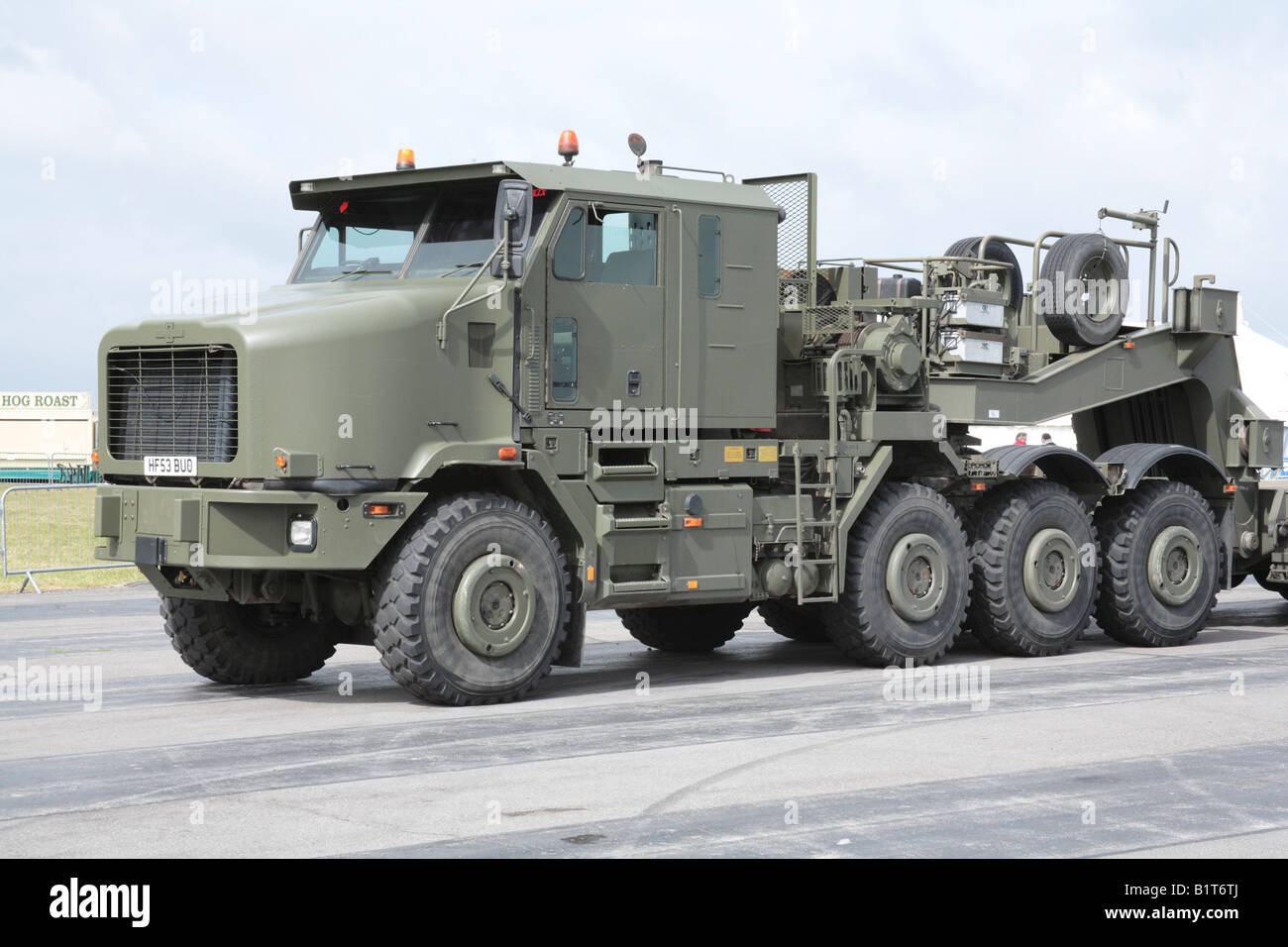 Oshkosh 8x8 tank transporter truck, American vehicle in service with Stock Photo, Royalty Free