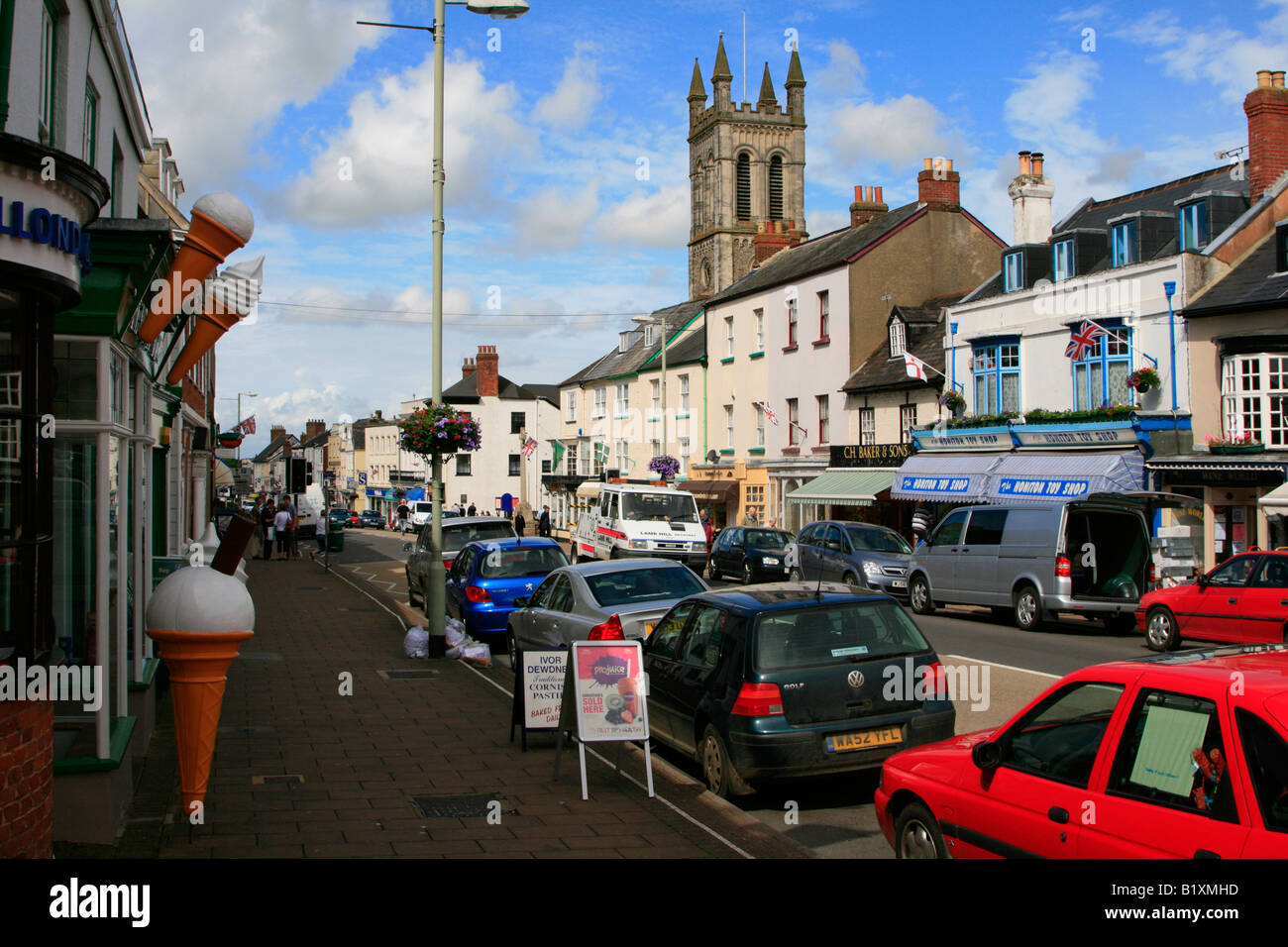 honiton town centre high street shops east devon england uk gb Stock