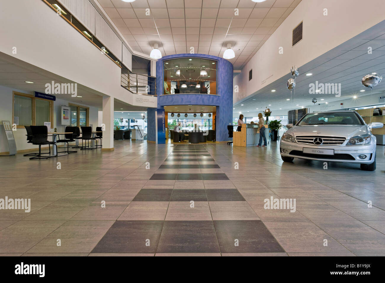 Mercedes Car Showroom in Leicester Stock Photo, Royalty Free Image