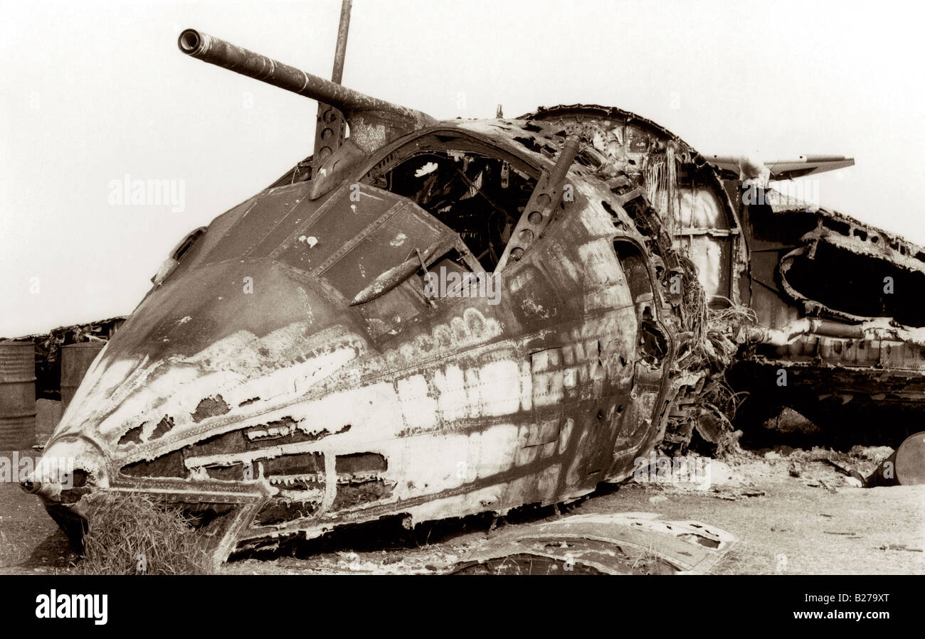 Burned out wreck of a British Victor Nuclear bomber RAF Manston fire
