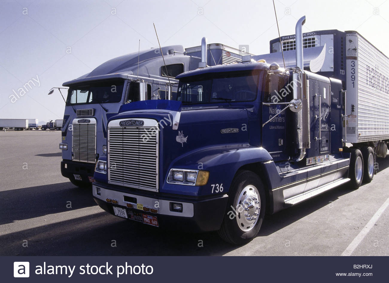 transport \/ transportation, trucks, blue truck, USA, tractor unit Stock Photo, Royalty Free 