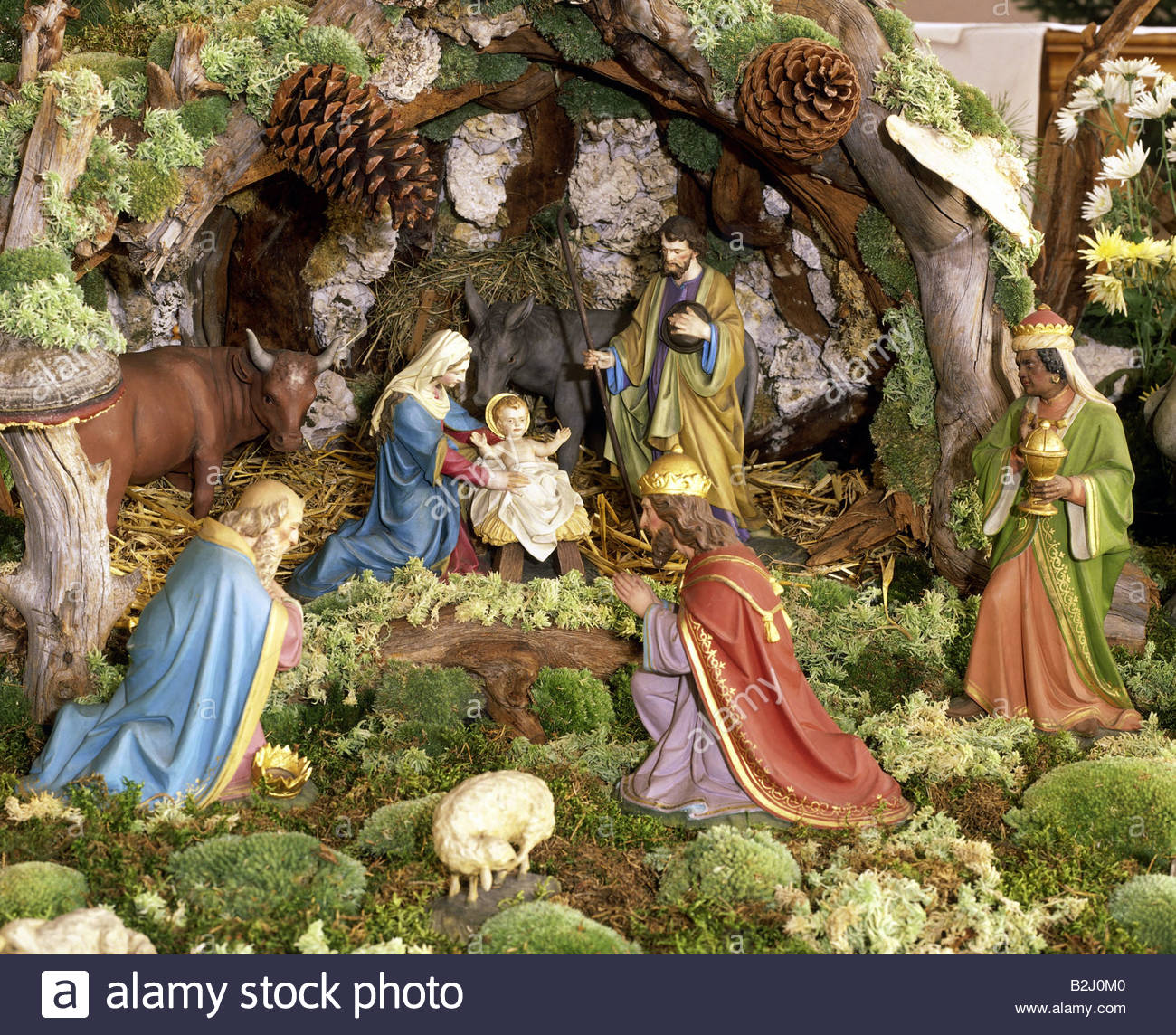 christmas, cribs, Nativity scene in Reute cloister, Bad Waldsee, holy