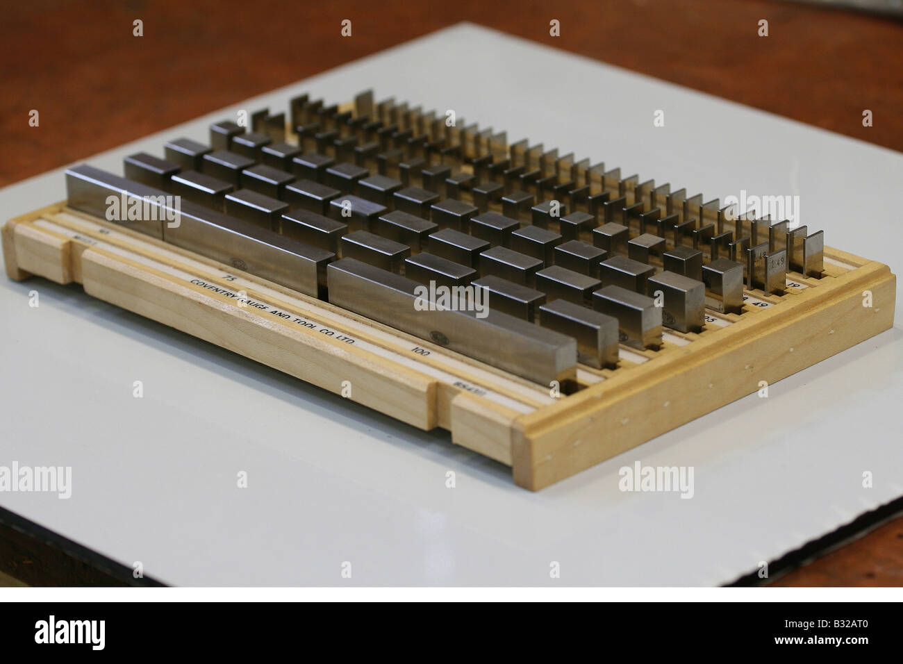 Gauge blocks used in a engineering Stock Photo, Royalty Free