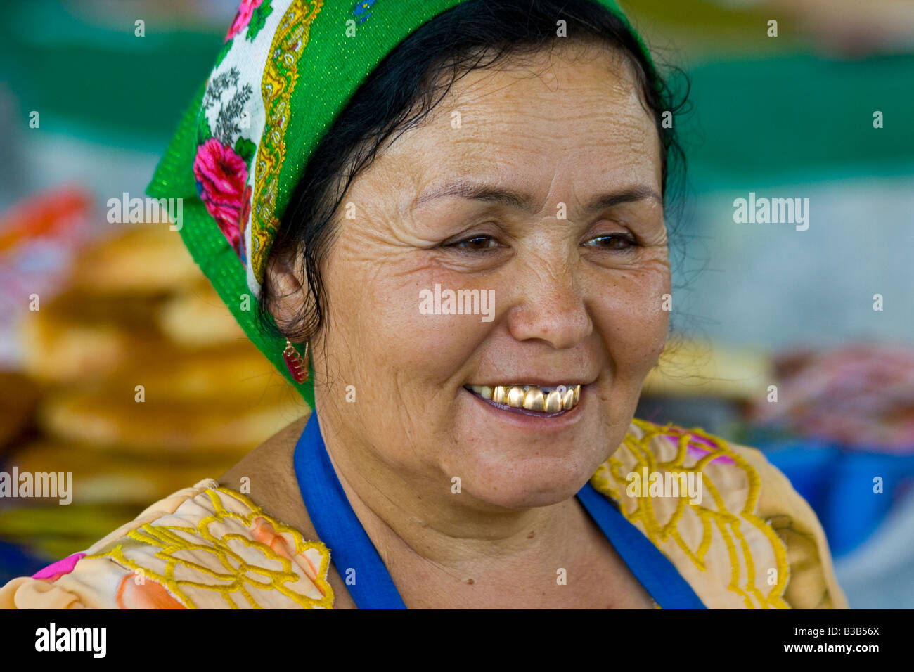 Uzbek Woman in the Siab Market in Samarkand Uzbekistan Stock Photo ...