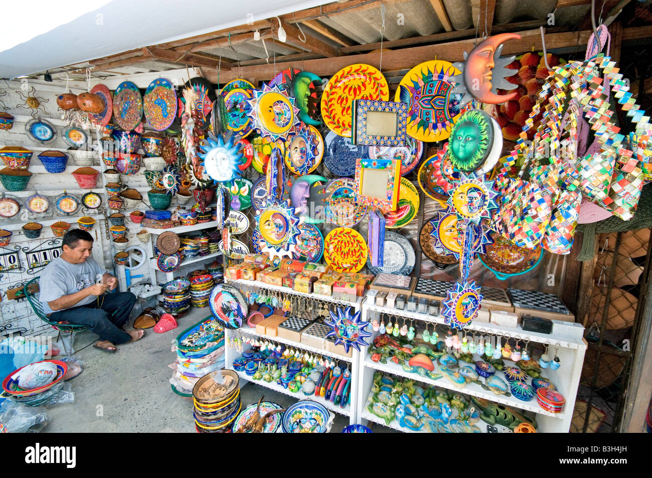 Local craft stores in Zihuatanejo, Mexico Stock Photo, Royalty Free