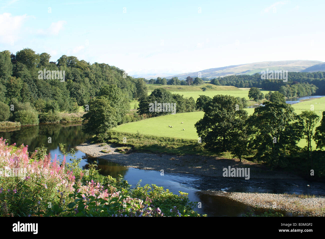 Ruskin's View. A view of the River Lune at Kirkby Lonsdale painted by Stock Photo, Royalty Free