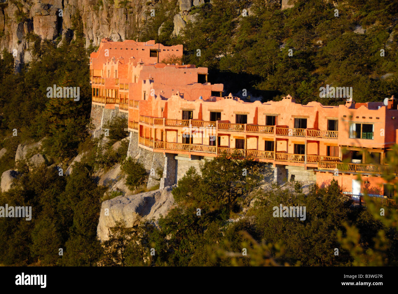 Mexico, Chihuahua, Copper Canyon. Hotel Mirador, PR Stock Photo