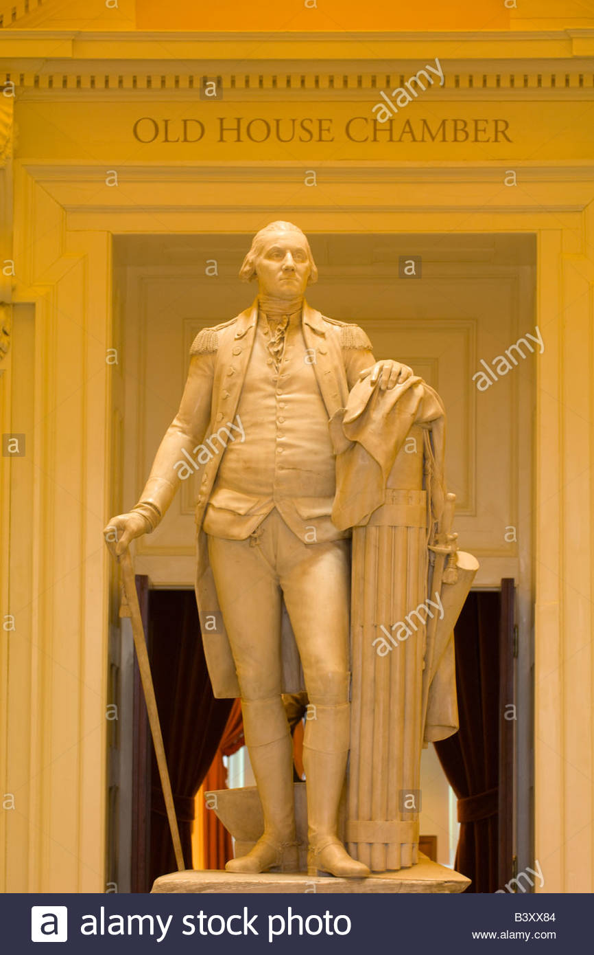 Statue of Washington Rotunda of the Virginia State Capitol Stock