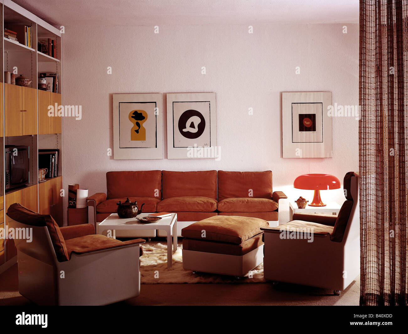 Furnishing Living Room 1970s 70s Historic Historical