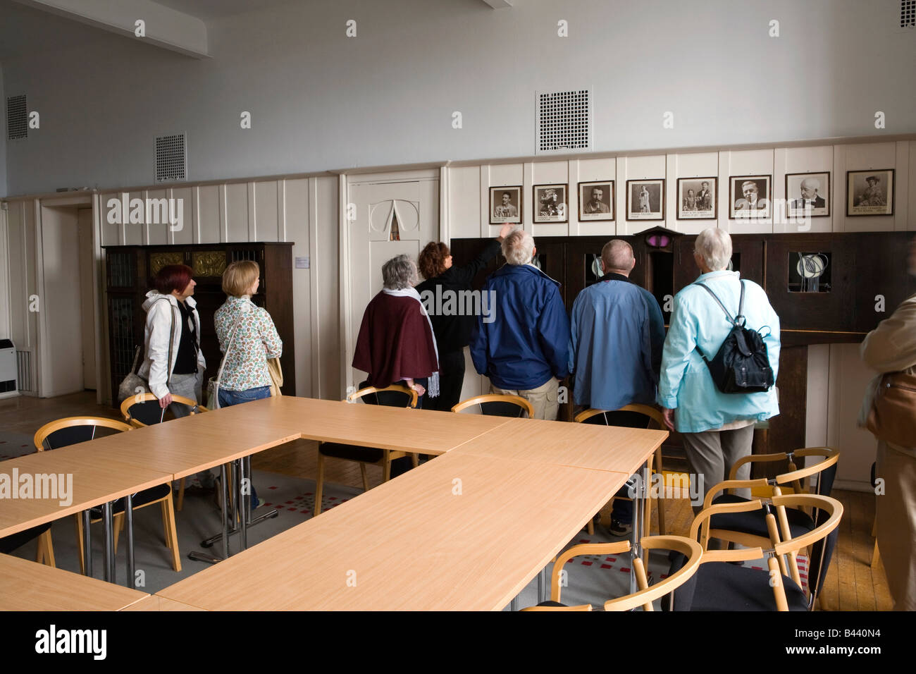 UK Scotland Glasgow School of Art interior visitors on