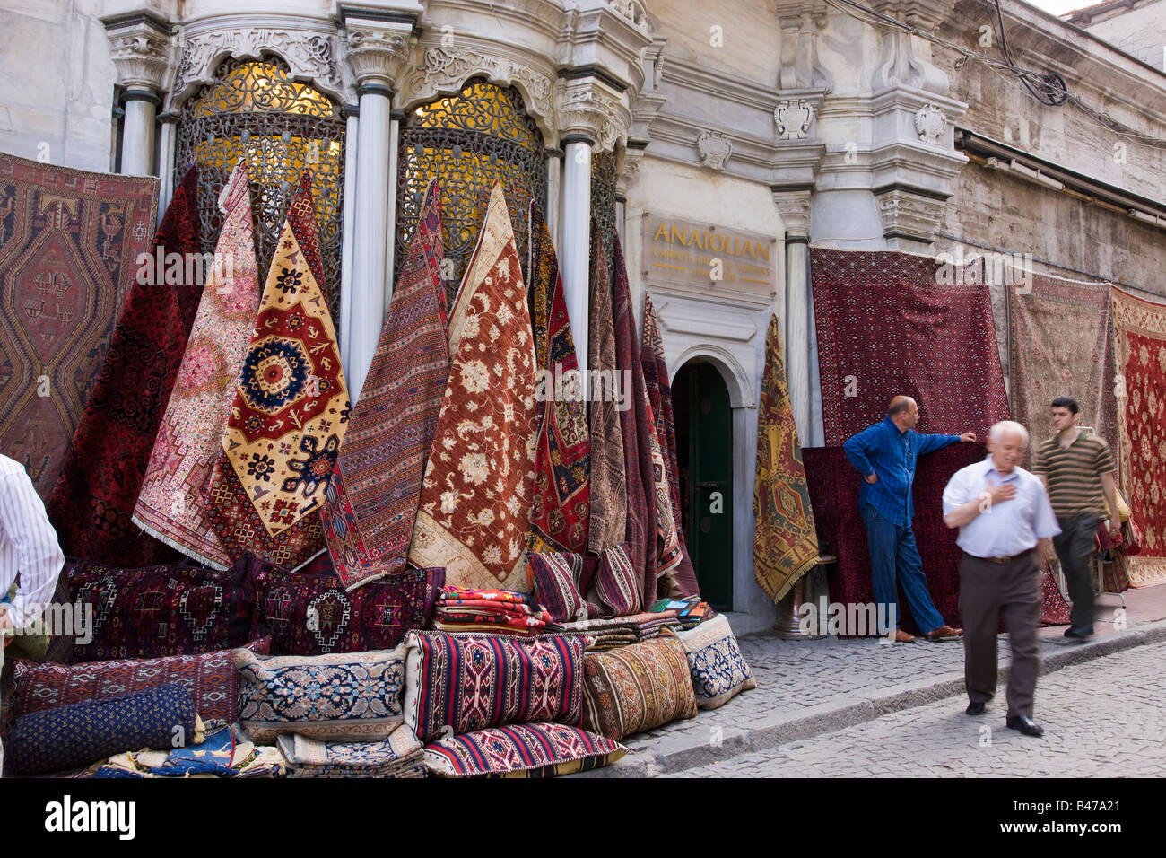 Turkey Istanbul Carpet shop the Grand Bazaar Stock Photo, Royalty Free