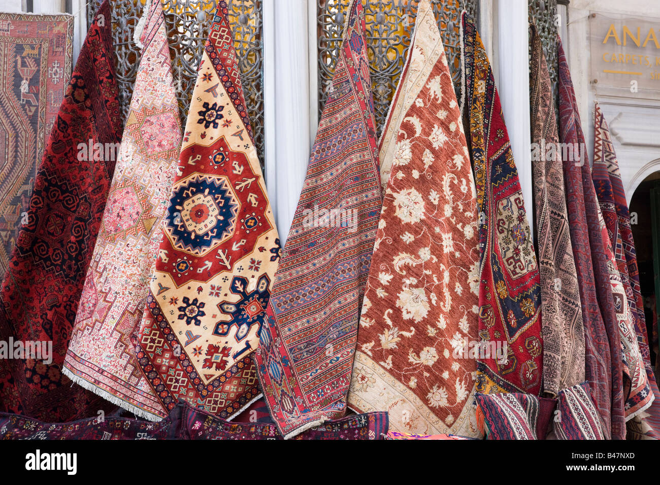 Turkey Istanbul Carpet shop the Grand Bazaar Stock Photo, Royalty Free