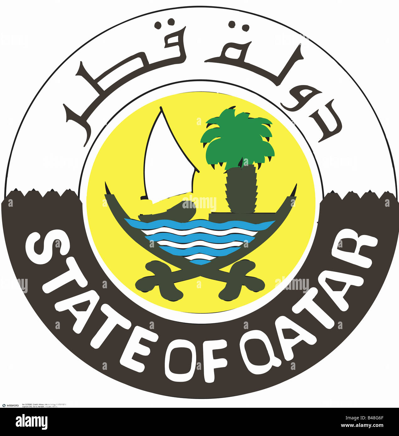 heraldry, coat of arms, Qatar, national coat of arms, symbol, emblem