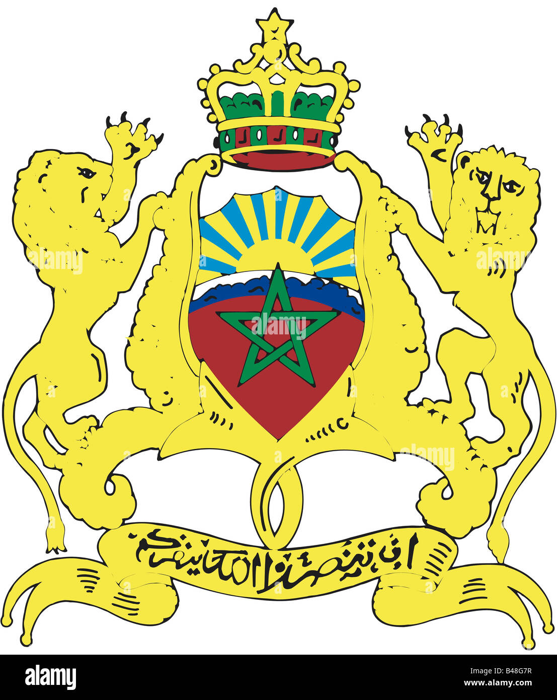 heraldry, coat of arms, Morocco, national coat of arms, symbol Stock