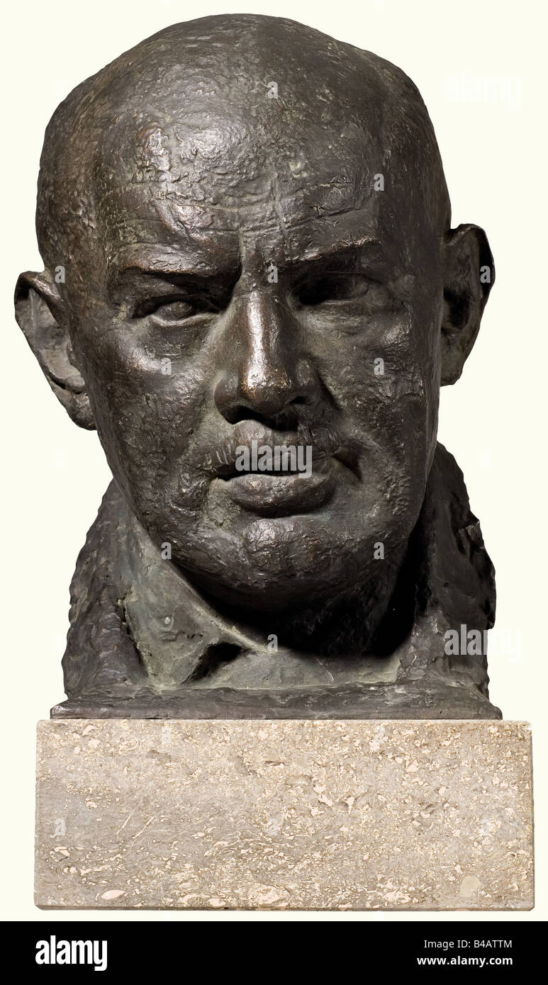 Dietrich Eckart - a bronze head, by Prof. <b>Ferdinand Liebermann</b>. On the side - dietrich-eckart-a-bronze-head-by-prof-ferdinand-liebermann-on-the-B4ATTM