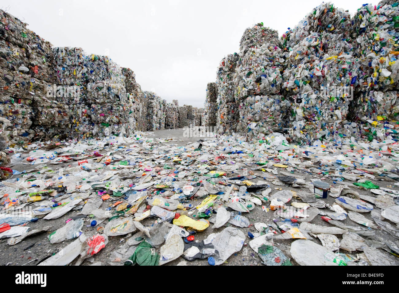 Plastics sorted in a waste recycling plant in the uk Stock Photo