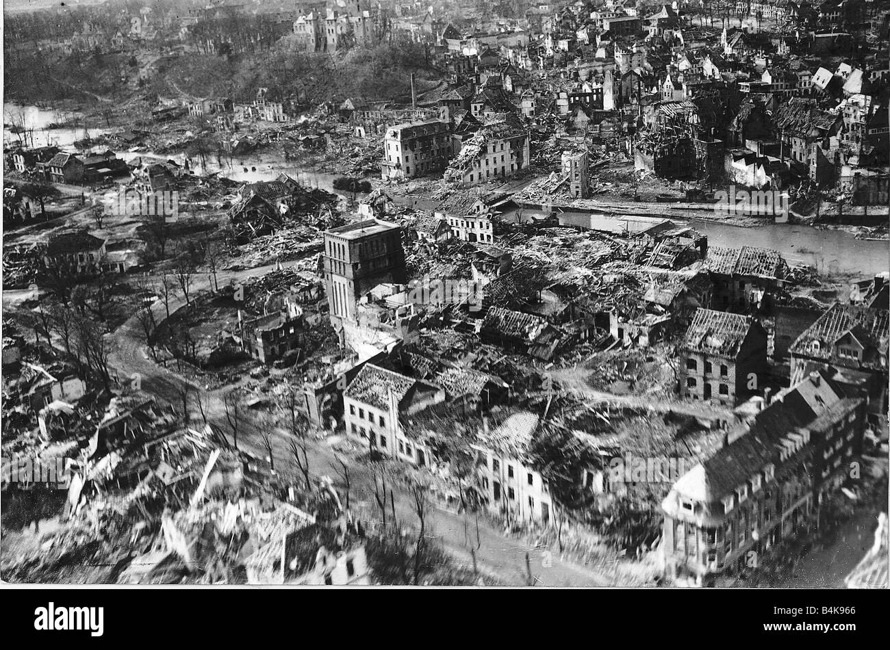 WW2 February 1945 Total devastation after Allied bombing of a German