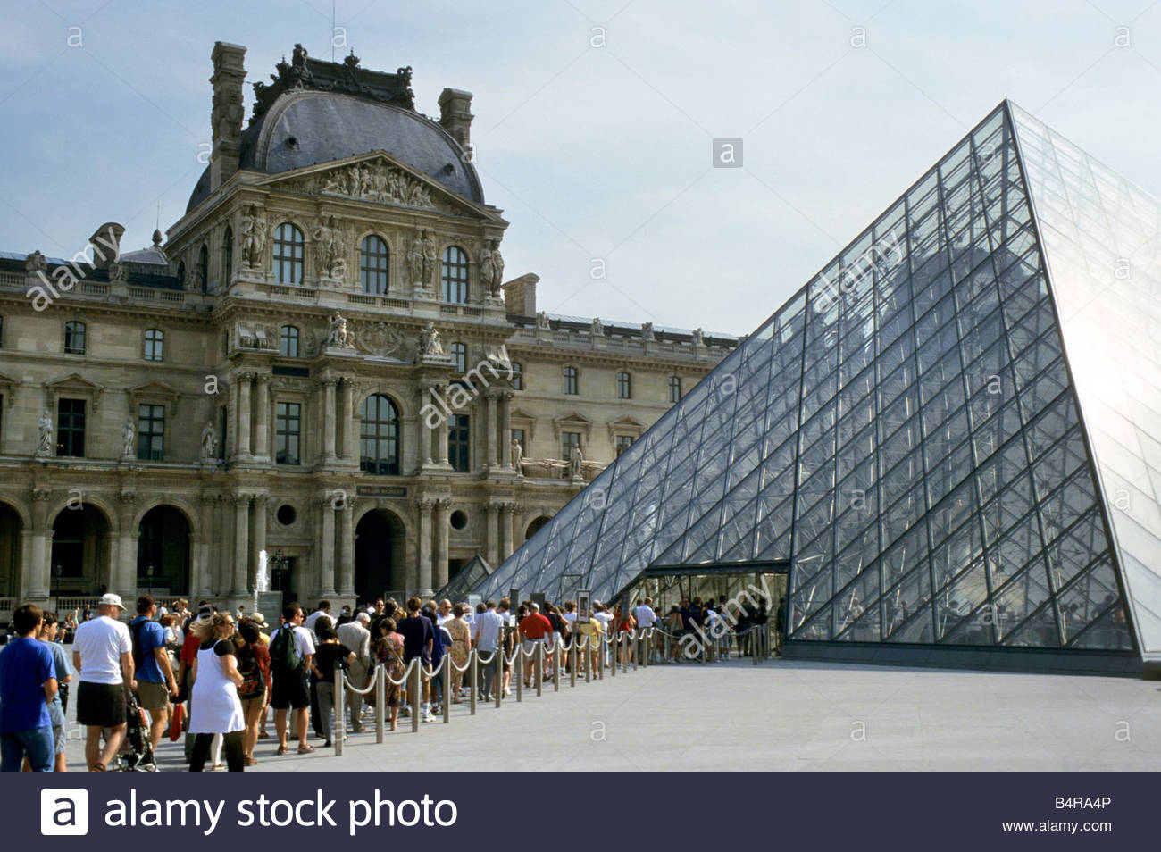 Queue in front of Louvre Museum Paris France Europe Stock Photo