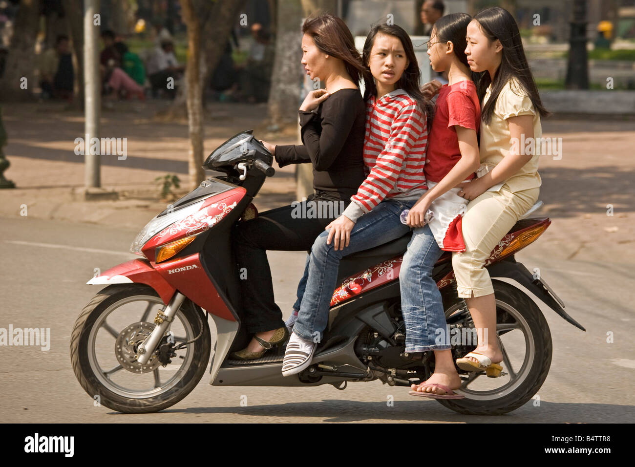 Motorcycle four Hanoi Vietnam Stock Photo, Royalty Free Image 20215308
