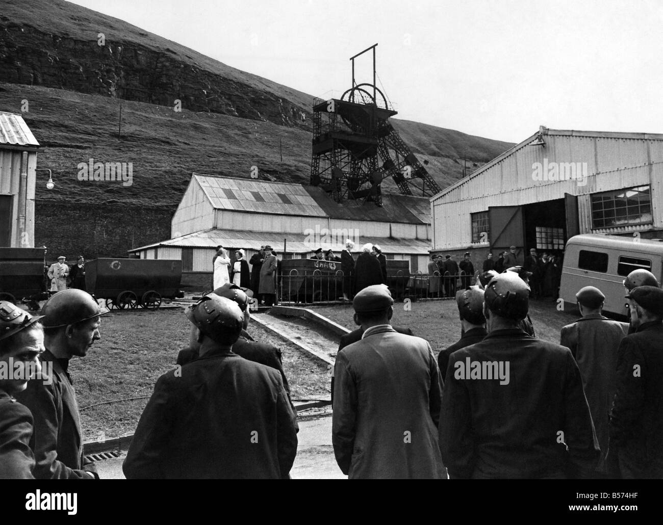 Cambrian Colliery Disaster At Tonypandy Miners Stand At The Pit Head