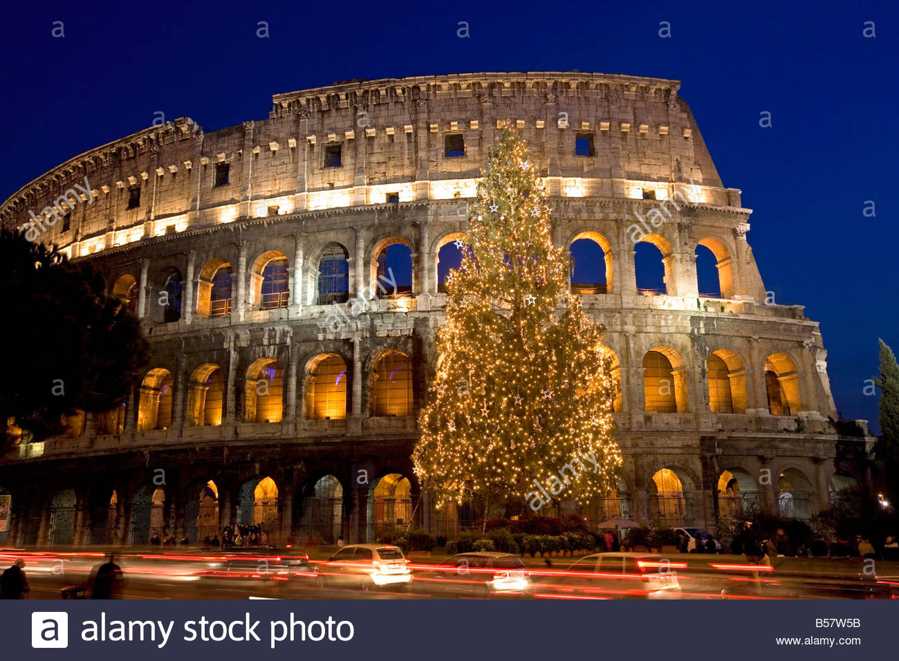 Colosseum at Christmas time, Rome, Lazio, Italy, Europe Stock Photo, Royalty Free Image 
