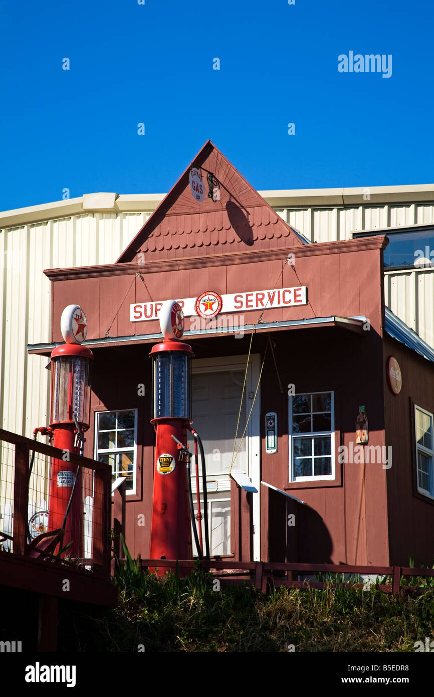 1920's Filling Station, Historic Route 66, Luther, Oklahoma, USA Stock