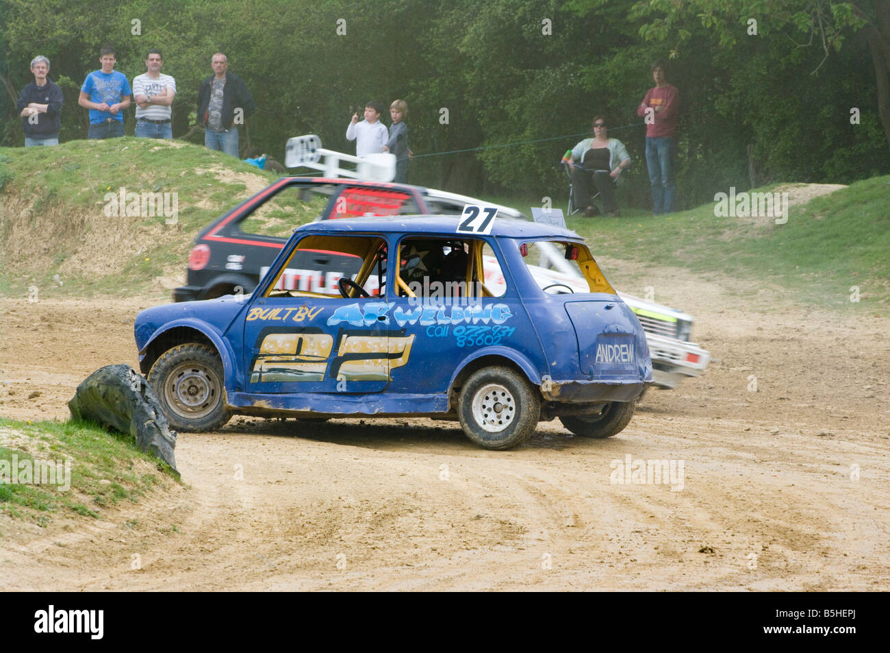 Banger Racing Mini Stock Cars Race Smallfield Raceway Surrey Stock Photo: 20668442 - Alamy