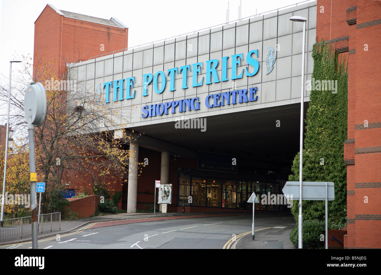 The entrance to the Potteries Shopping Centre, Hanley Stock Photo