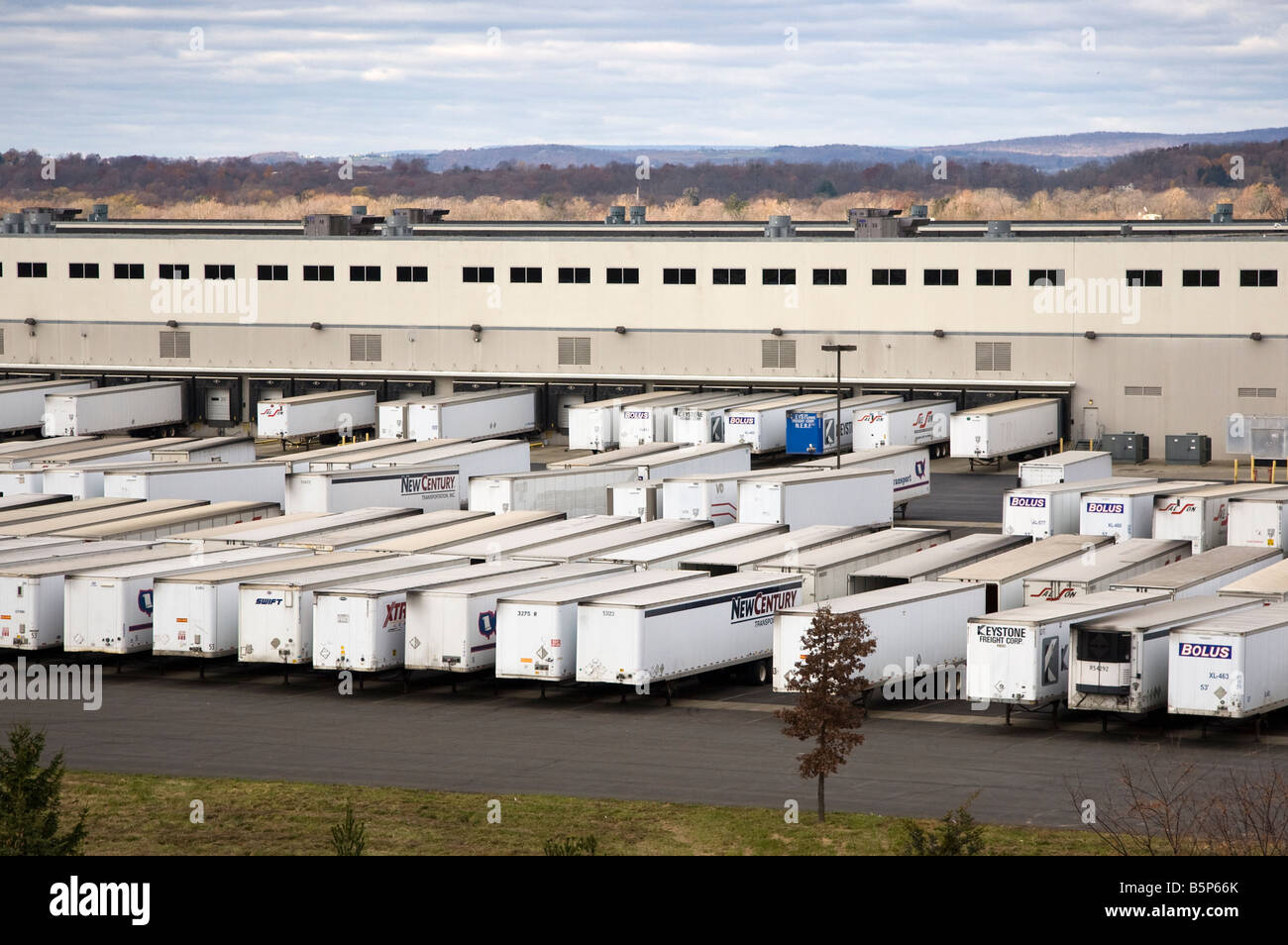 Trailers at a warehouse Stock Photo, Royalty Free Image 20771483 Alamy