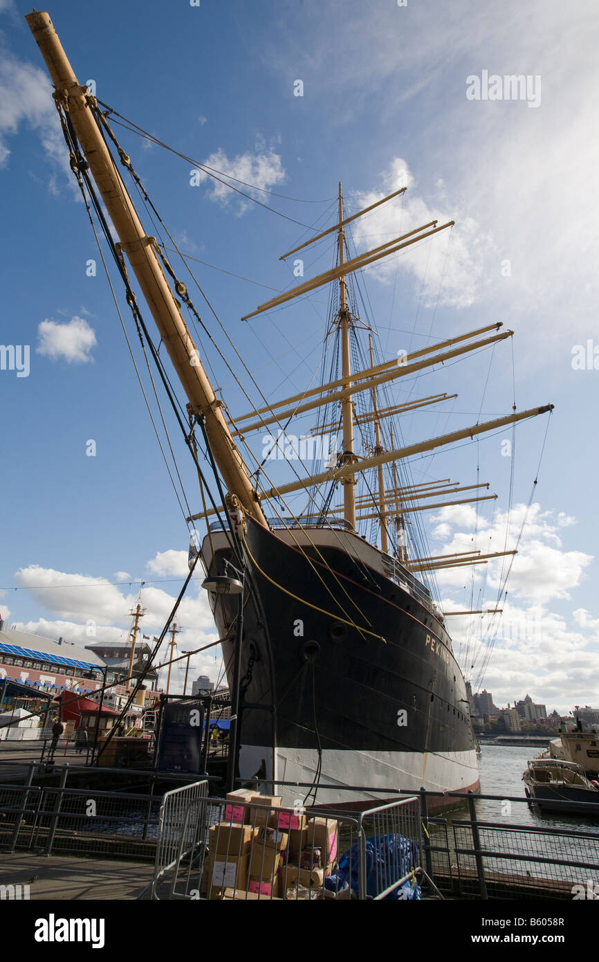 The historic Peking sailing ship at South Street Seaport Museum at