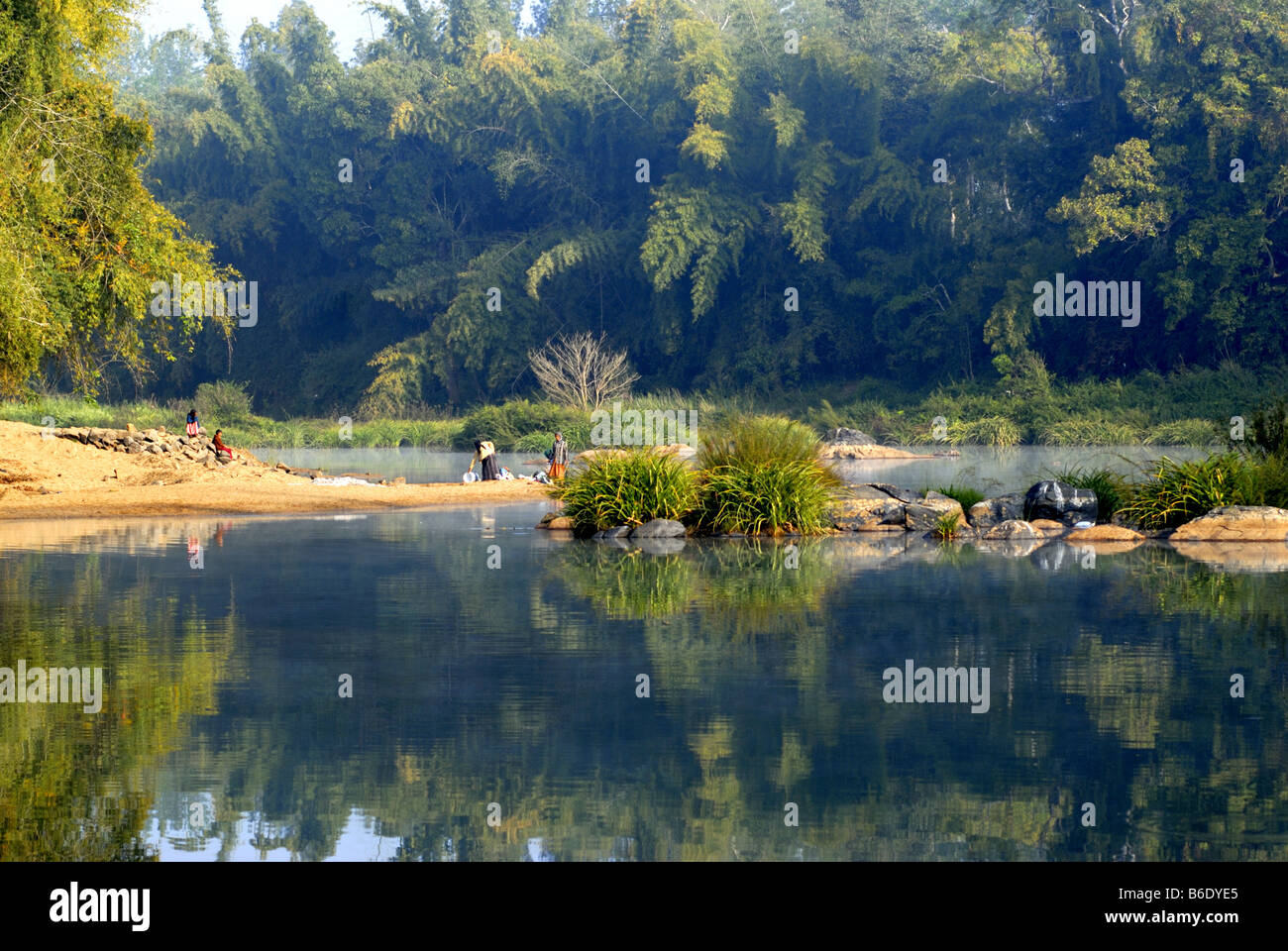 RIVER KAVERI IN KARNATAKA Stock Photo, Royalty Free Image
