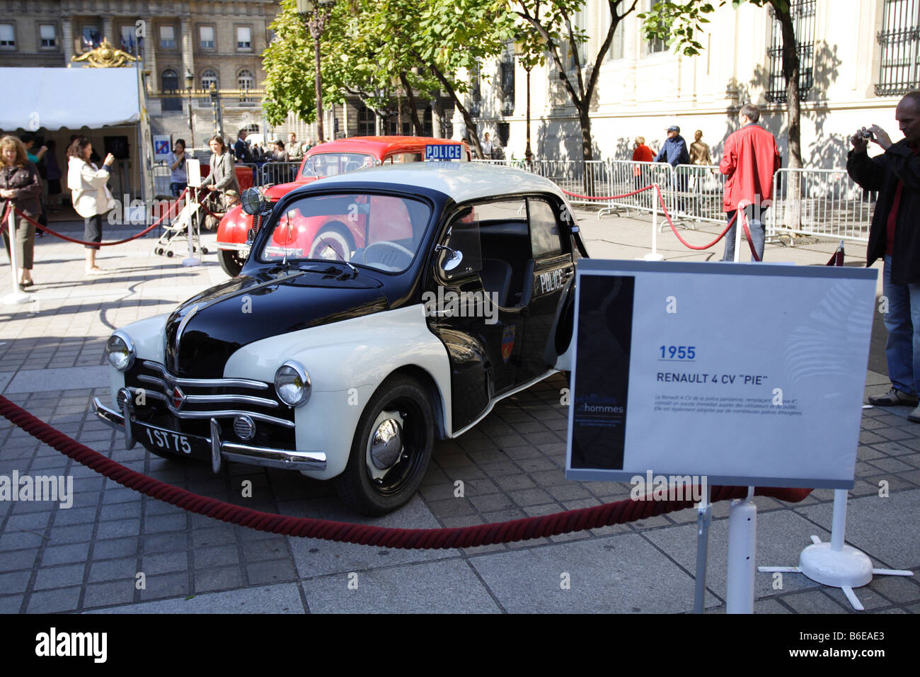 vintage 1955 renault 4 cv  u0026quot pie u0026quot  french police car  historic vehicle stock photo  royalty free