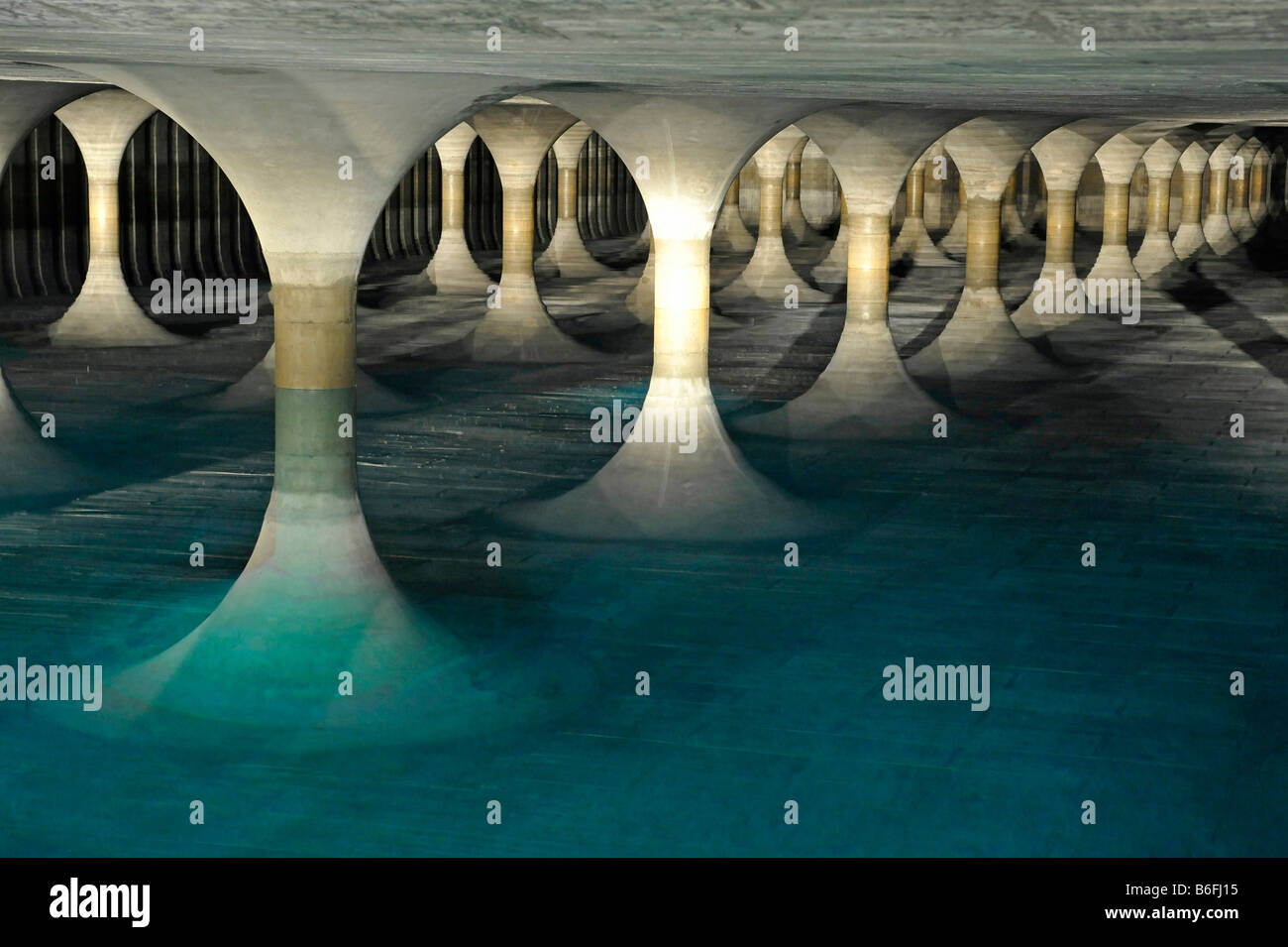 View inside one of the two underground water reservoirs of the city