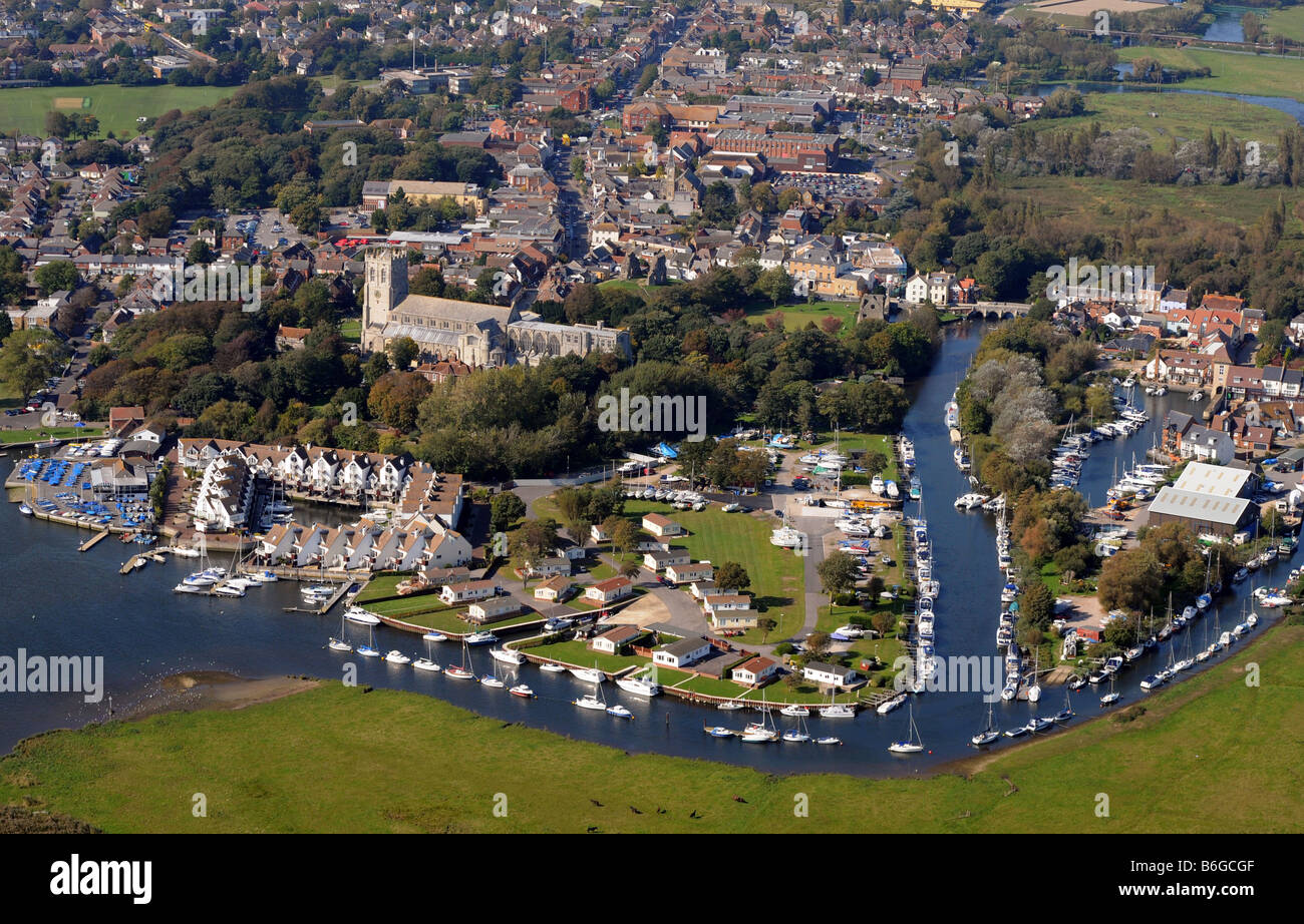 Christchurch, Dorset, UK. The town centre including Christchurch Stock
