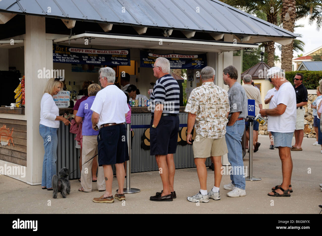 Happy Hour residents of The Villages a Florida USA retirement Stock