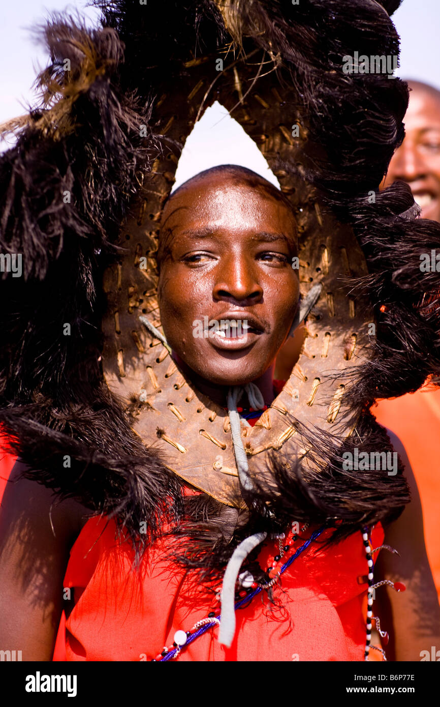 Maasia Mara Men Welcoming Ceremony Stock Photo Alamy