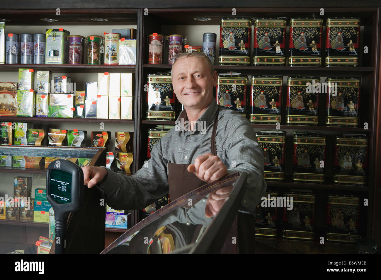 Tea Shop Owner in Store Stock Photo, Royalty Free Image 21463187 Alamy