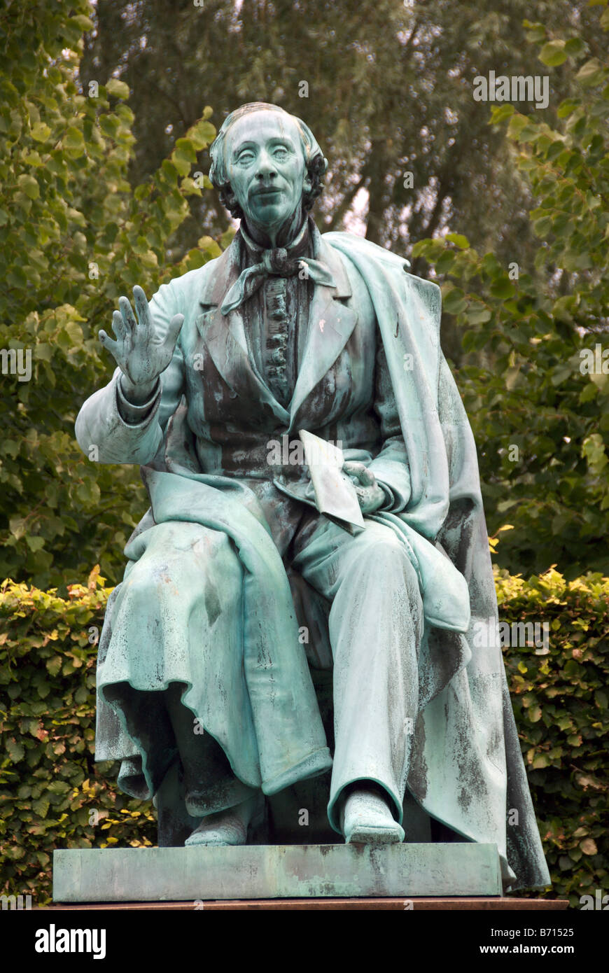 Bronze statue of Hans Christian Andersen King's Garden Copenhagen Stock