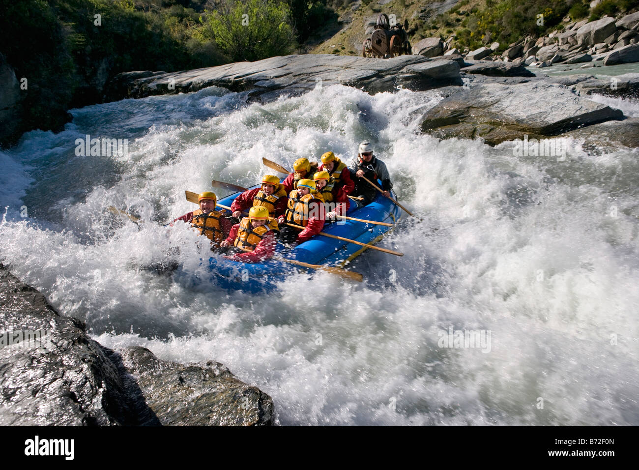 New Zealand, South Island, Queenstown. Whitewater rafting in Stock