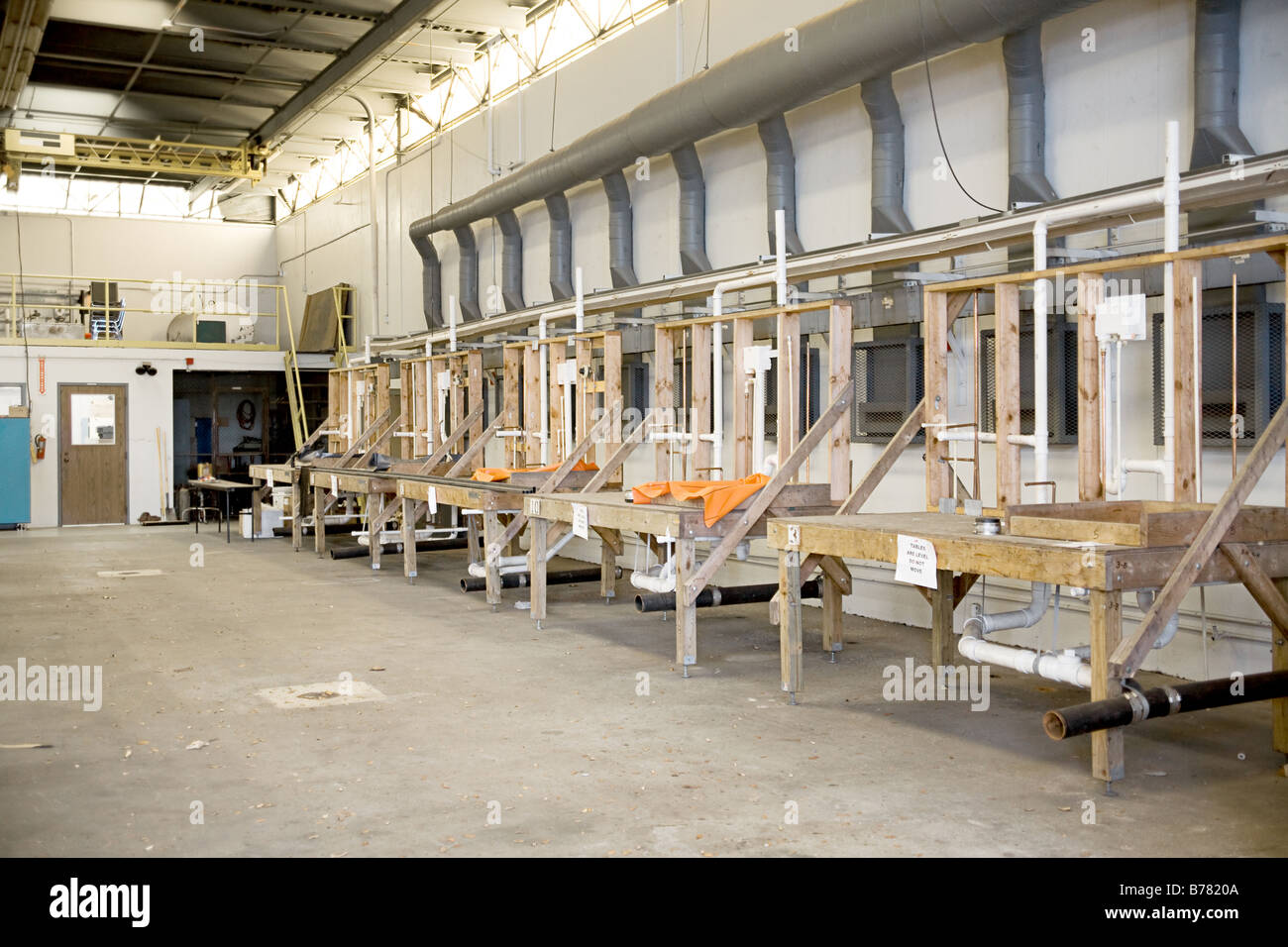 Plumbing Work Stations In A Technical Trade School Great Background For Industrial Setting Focus On The Plumbing Work Stations In A Technical Trade School Great Background For Industrial Setting Focus On The