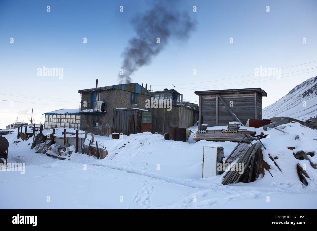 Homes, Egvekinot Chukotka, Siberia Russia Stock Photo, Royalty Free