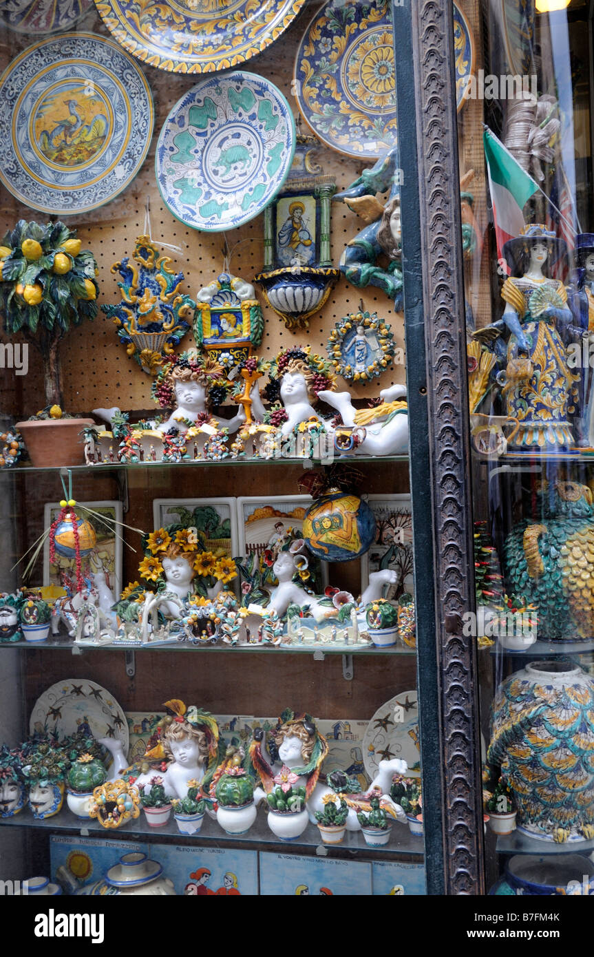 Shopping Street in Taormina in Sicily, Italy Stock Photo, Royalty Free
