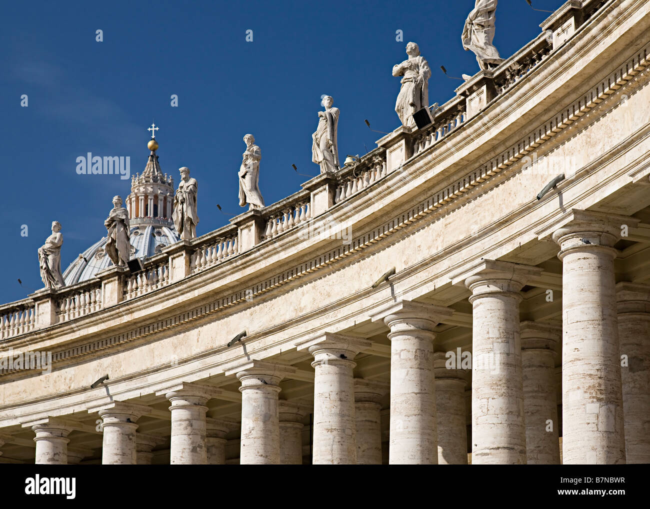 Statues and architecture surrounding St Peter's Square, Vatican City