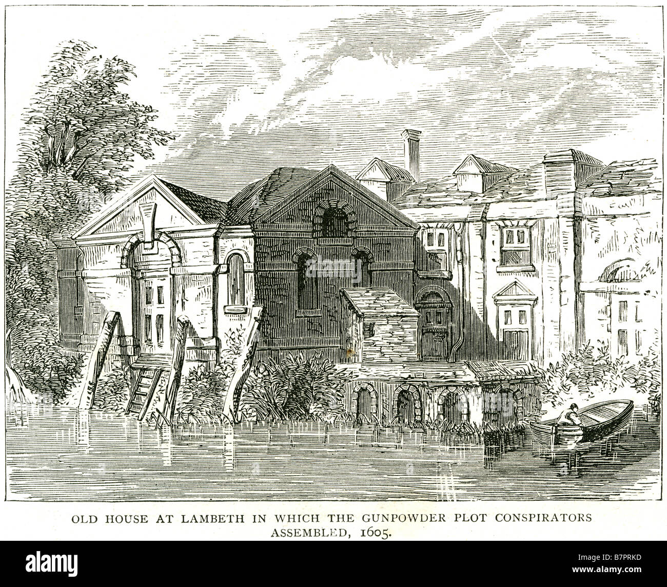 Old House Lambeth Gunpowder Plot Conspirators Assembled 1605 Guy Stock