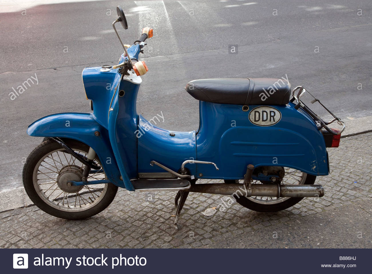Blue Old DDR Motor Scooter Germany Berlin Blue Old DDR Motor Scooter Germany Berlin