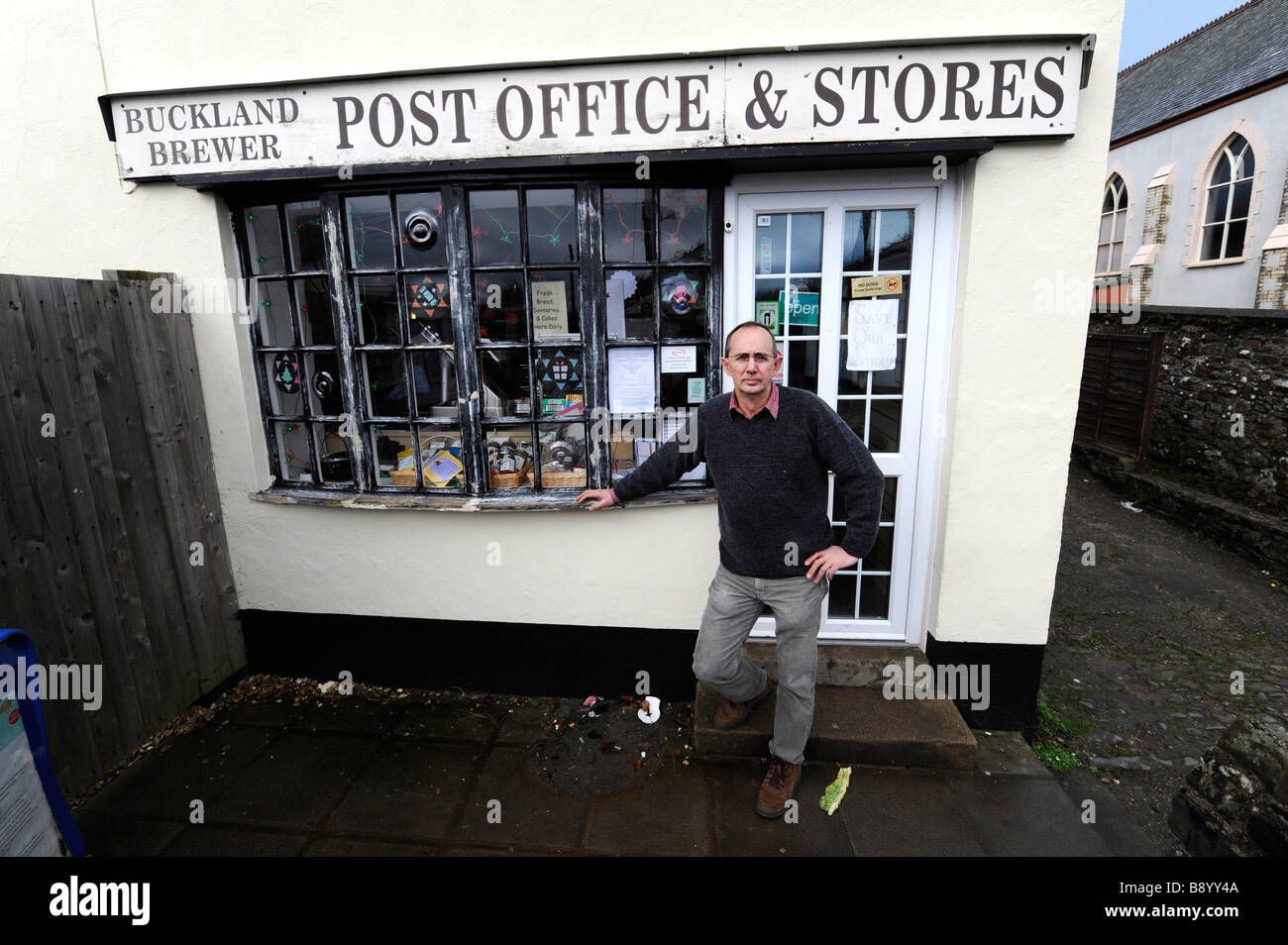Post office closing in Buckland Brewer, Devon. Sub postmaster Keith