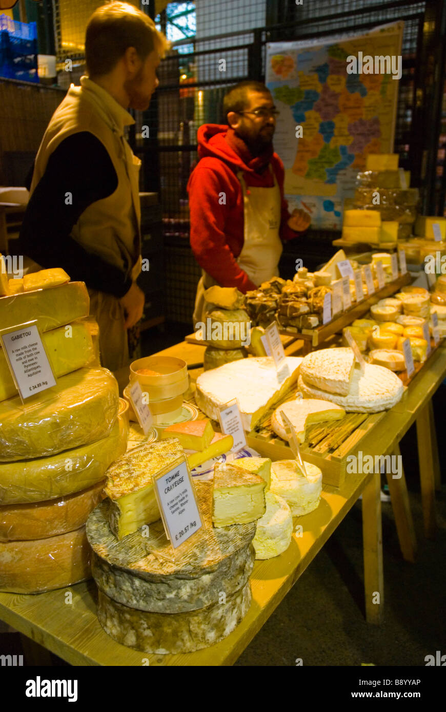 Cheese at Borough Organic Market in London England UK Stock Photo