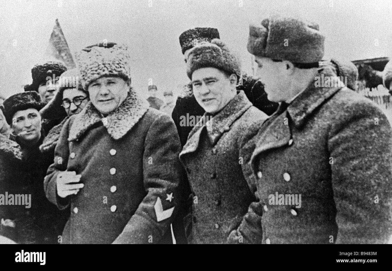 Marshal of the Soviet Union Andrei Yeremenko 3rd right with a group ...