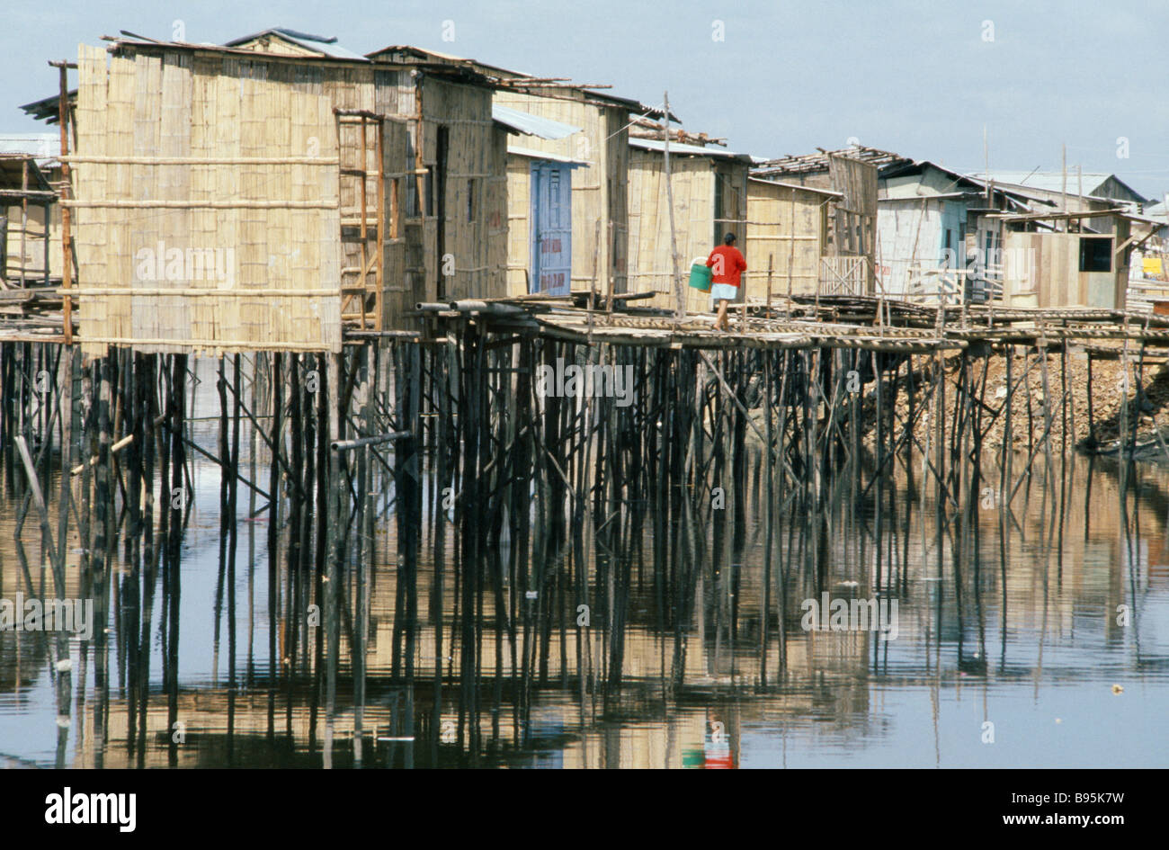 ECUADOR South America Guayas Province Guayaquil Slum housing on Stock