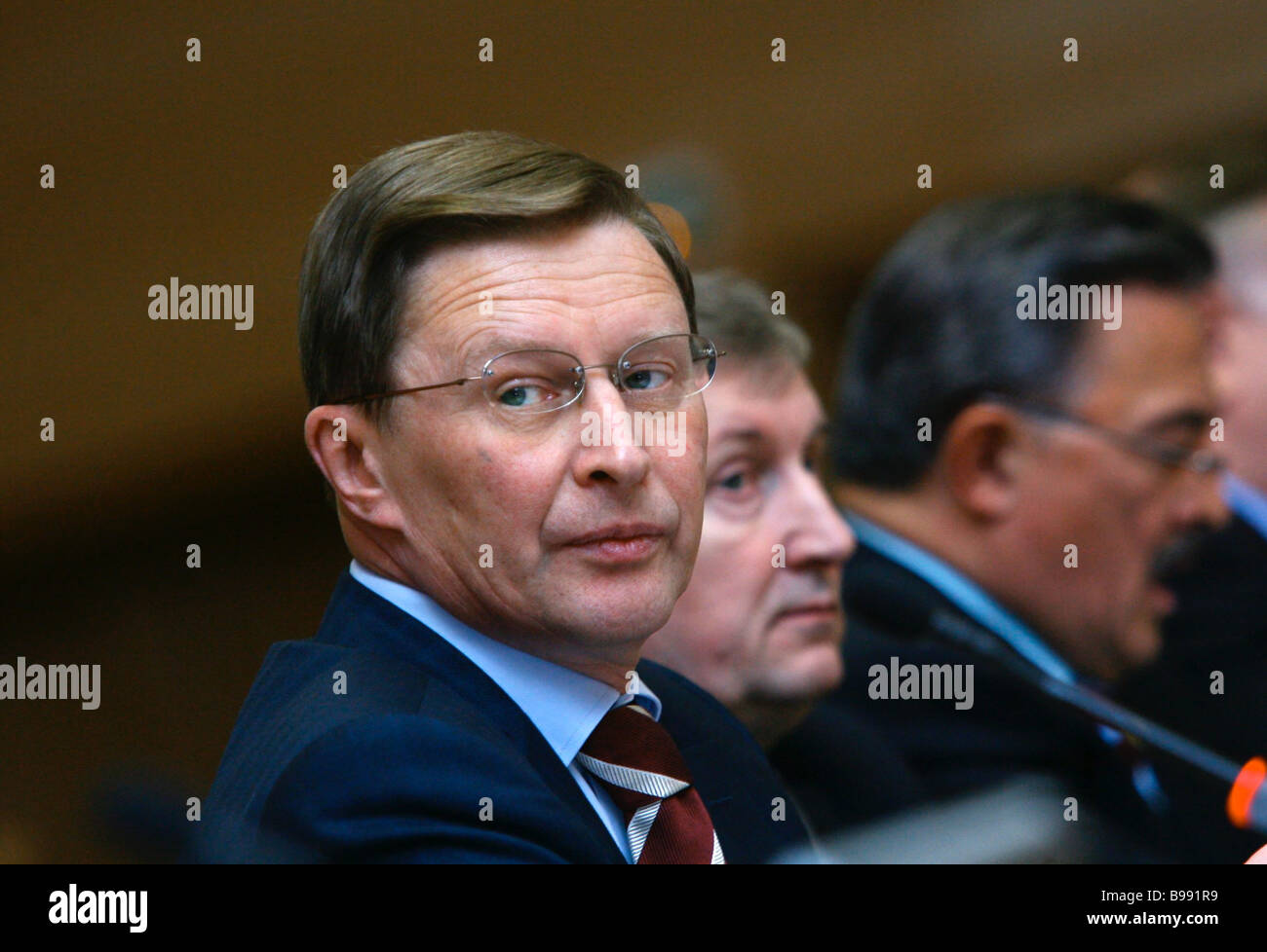 From left to right Russian Deputy Prime Minster <b>Sergei Ivanov</b> and ... - from-left-to-right-russian-deputy-prime-minster-sergei-ivanov-and-B991R9